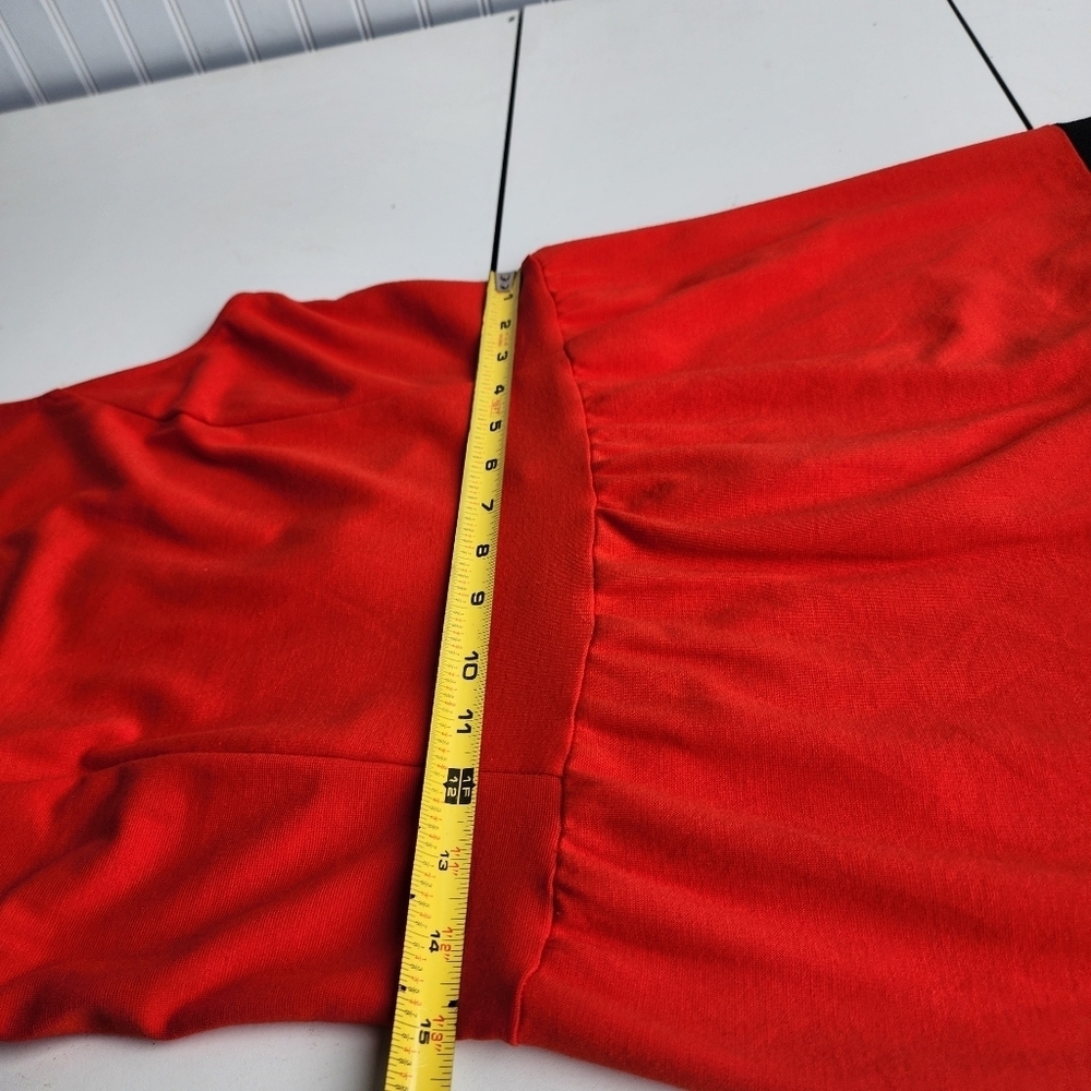 Kensie Womens Red Black Fit And Flare Dress Sleeveless Stretch Zip Back Sz M - Picture 12 of 15